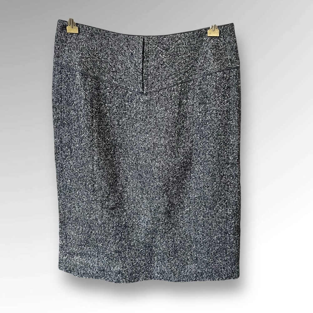 Rebecca Taylor Black Gray tweed pencil Skirt.